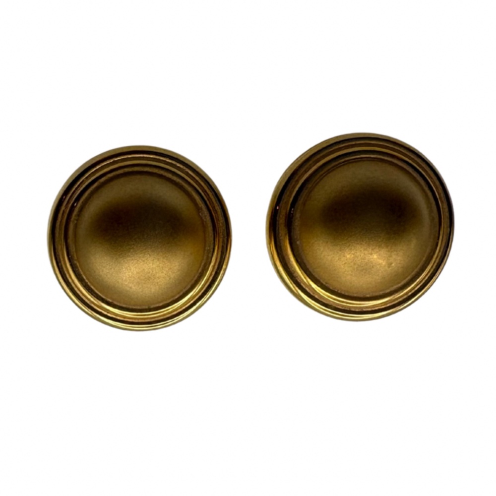Vintage Gold-Toned Dome Stud Earrings Classic Round Post Style